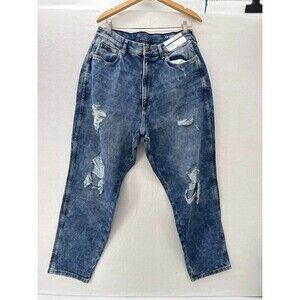 Arizona Junior Size 19 Curvy Mom Jeans High Rise Acid Wash NWT